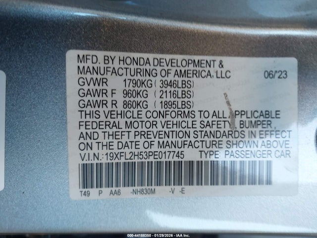 2023 HONDA CIVIC 19XFL2H53PE017745 Photo 8