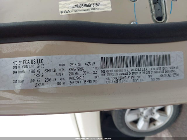 1C4NJCBA0HD131640 Jeep Compass Sport Fwd