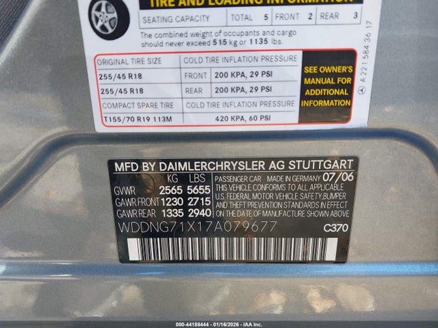 2007 MERCEDES-BENZ S 550 WDDNG71X17A079677 Photo 8