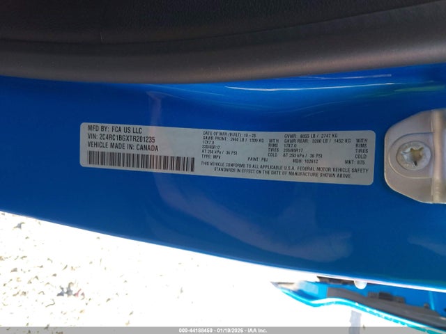 Auction sale of the 2026 Chrysler Pacifica Select, vin: 2C4RC1BGXTR201235, lot number: 44188459