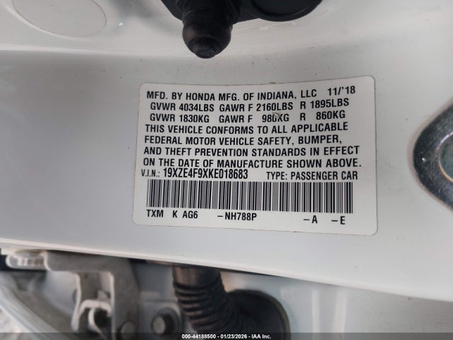 19XZE4F9XKE018683 Honda Insight Touring