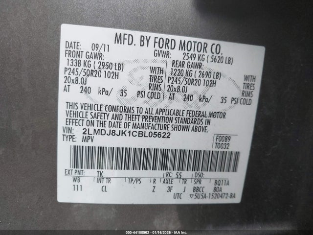 2012 LINCOLN MKX 2LMDJ8JK1CBL05622 Photo 8