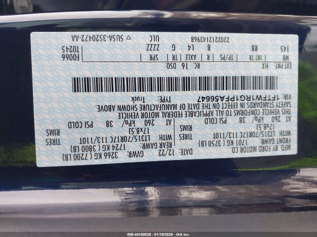 1FTFW1RG1PFA56647 Ford F-150 Raptor