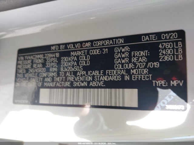 2020 VOLVO XC40 YV4AC2HMXL2284418 Photo 8