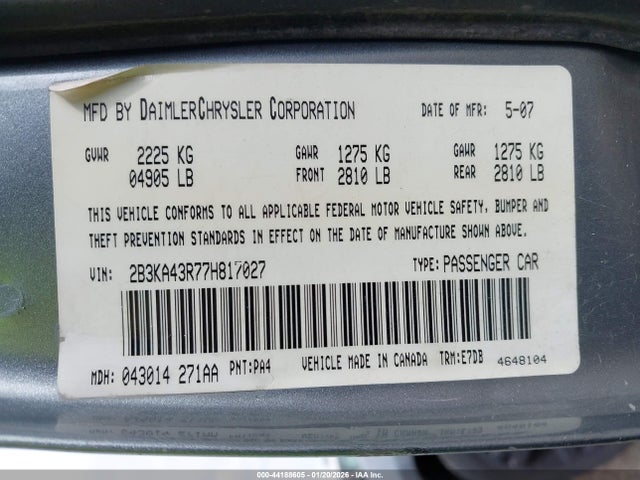 2007 DODGE CHARGER 2B3KA43R77H817027 Photo 8