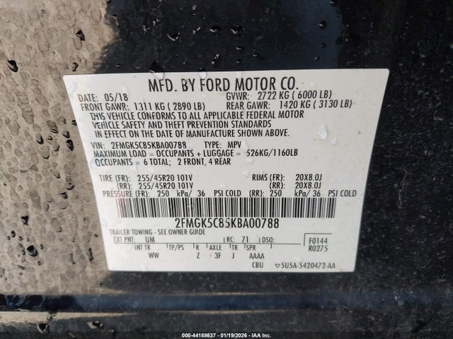 Ford FLEX SEL 2019 2FMGK5C85KBA00788 Image 9