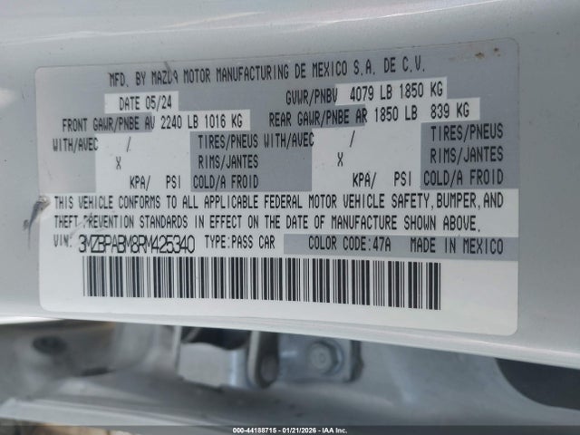 Mazda Mazda3 2.5 S Select Sport 2024 3MZBPABM8RM425340 Image 9