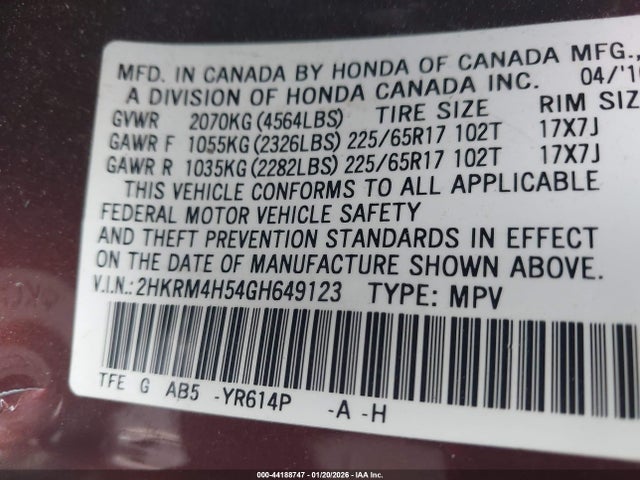 Honda CR-V EX 2016 2HKRM4H54GH649123 Image 9