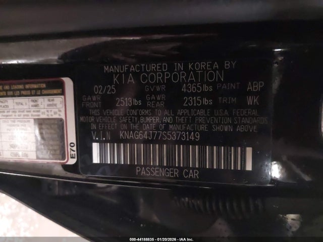 KNAG64J77S5373149 KIA K5 Gt-line