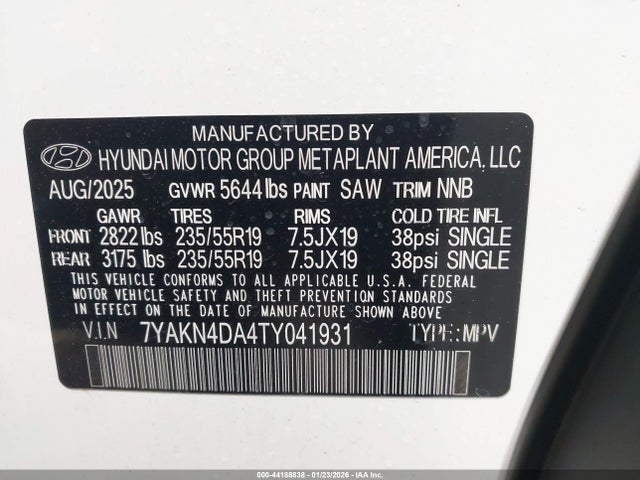 7YAKN4DA4TY041931 Hyundai Ioniq 5 Sel