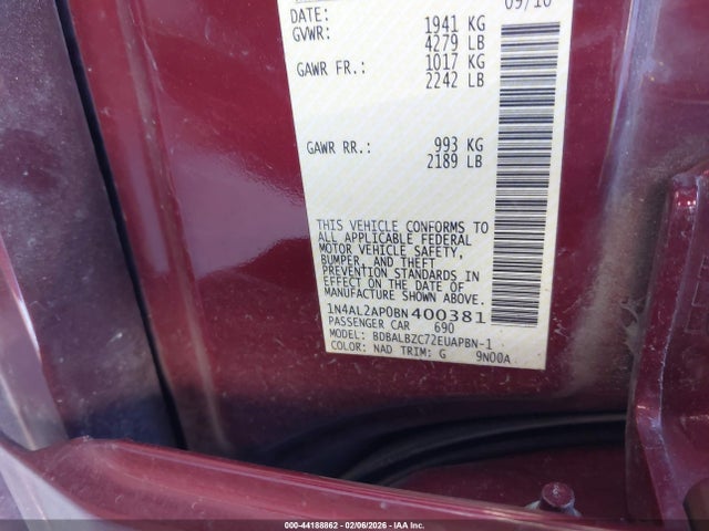 2011 NISSAN ALTIMA 1N4AL2AP0BN400381 Photo 8
