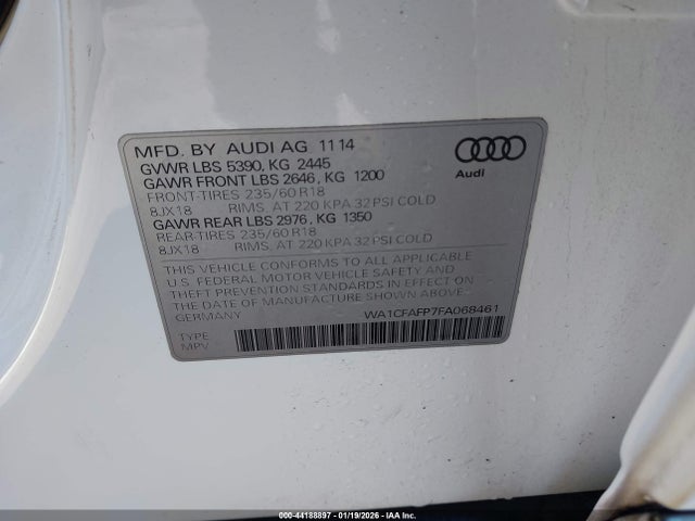 2015 AUDI Q5 WA1CFAFP7FA068461 Photo 8