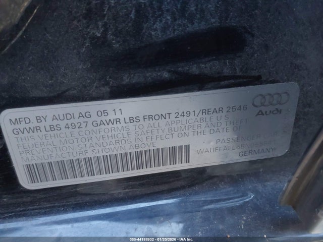 2011 AUDI A4 WAUFFAFL6BN055541 Photo 8