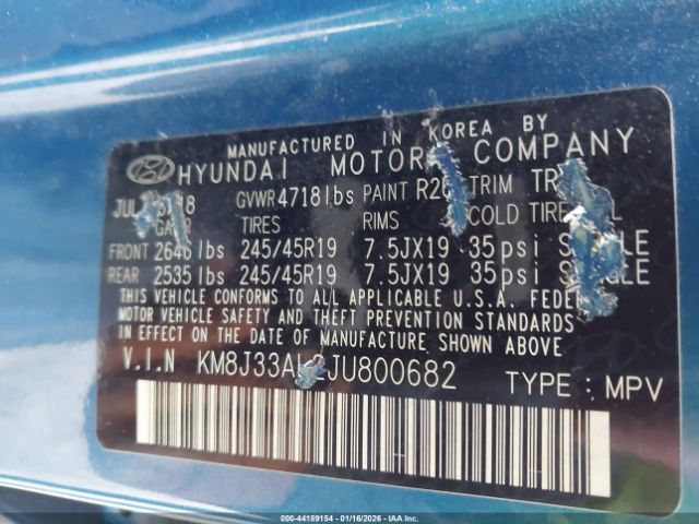 2018 HYUNDAI TUCSON KM8J33AL2JU800682 Photo 8