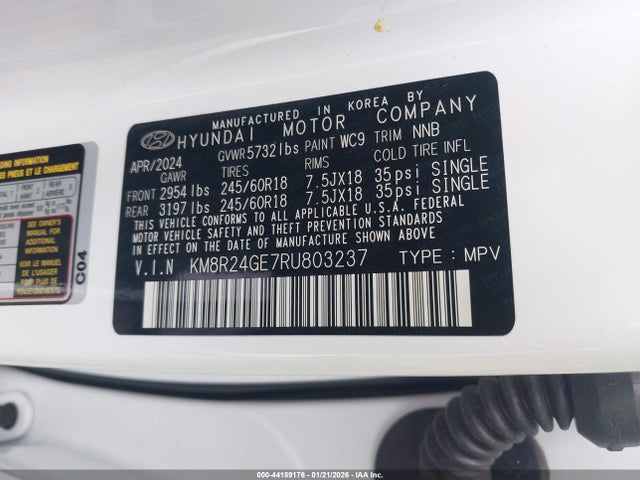 Hyundai Palisade Sel 2024 KM8R24GE7RU803237 Image 9