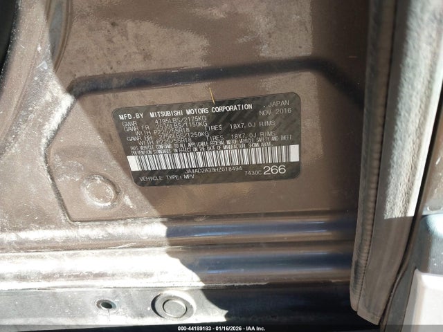 2017 MITSUBISHI OUTLANDER JA4AD2A39HZ018494 Photo 8