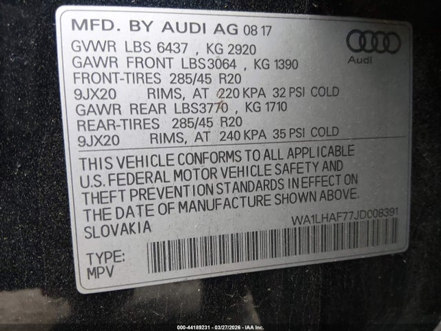 2018 AUDI Q7 WA1LHAF77JD008391 Photo 8