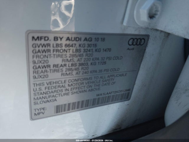 2019 AUDI Q7 WA1LAAF72KD012645 Photo 8