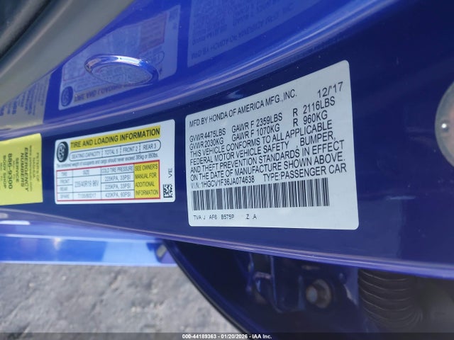 1HGCV1F36JA074638 Honda Accord Sport