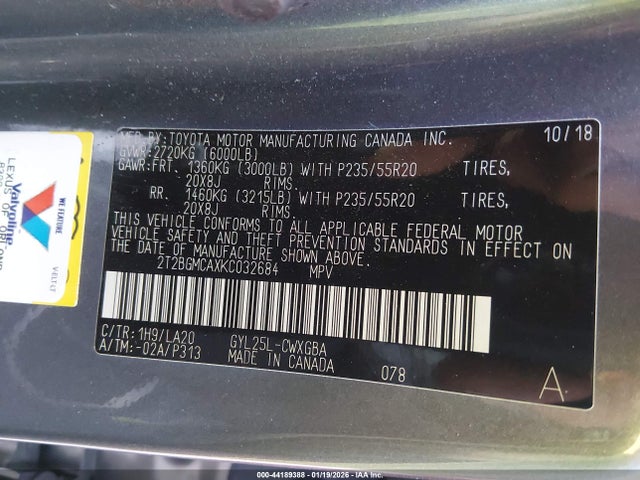 2019 LEXUS RX 450H 2T2BGMCAXKC032684 Photo 8