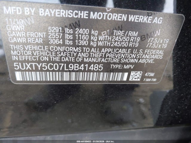 2020 BMW X3 5UXTY5C07L9B41485 Photo 8