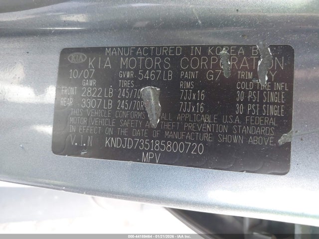 Aukcja sprzedaży 2008 Kia Sorento Lx Base, vin: KNDJD735185800720, numer aukcji: 44189464