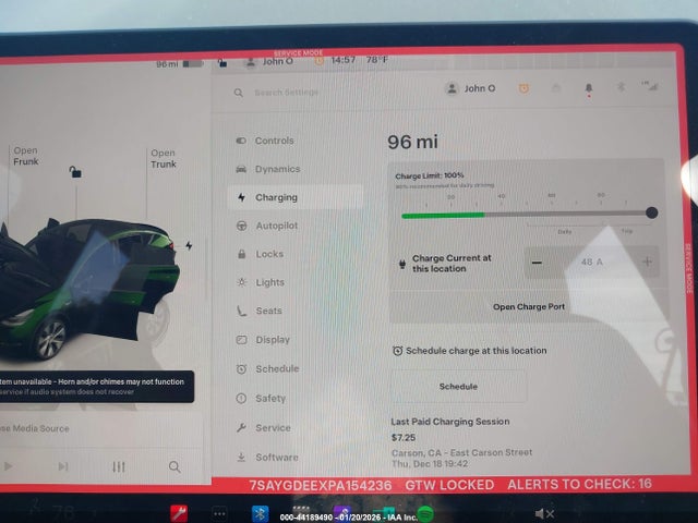 7SAYGDEEXPA154236 Tesla Model Y Awd/long Range Dual Motor All-wheel Drive