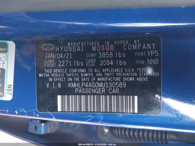 2021 HYUNDAI ELANTRA KMHLP4AG0MU130589 Photo 8