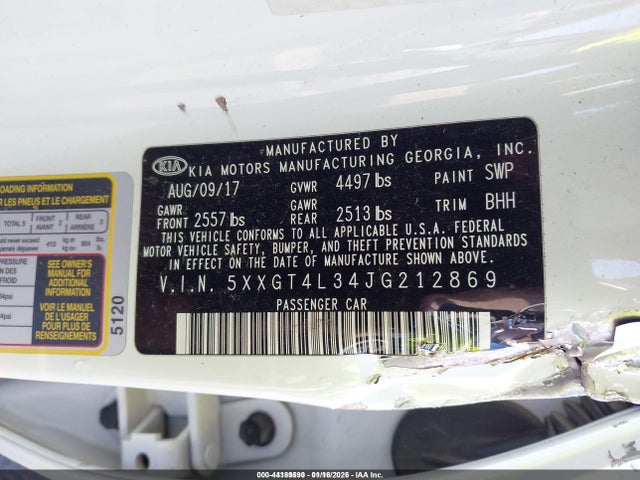 2018 KIA OPTIMA 5XXGT4L34JG212869 Photo 8