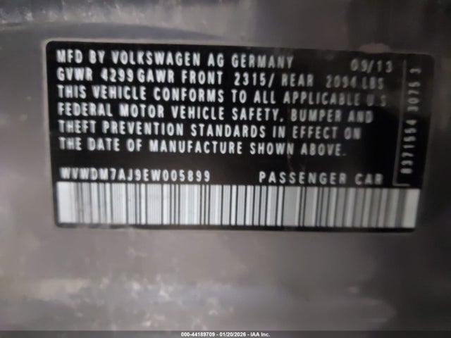 WVWDM7AJ9EW005899 Volkswagen Golf 2.0l Tdi