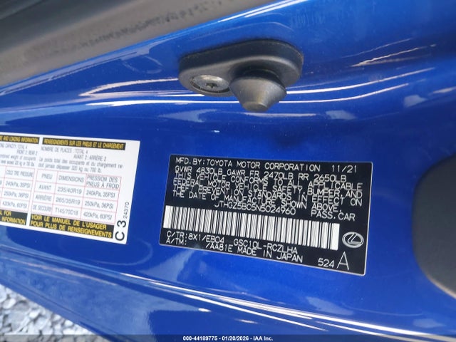 2022 Lexus Rc 350 F Sport მანქანა იყიდება აუქციონზე, vin: JTHGZ5BC5N5024960, აუქციონის ნომერი: 44189775