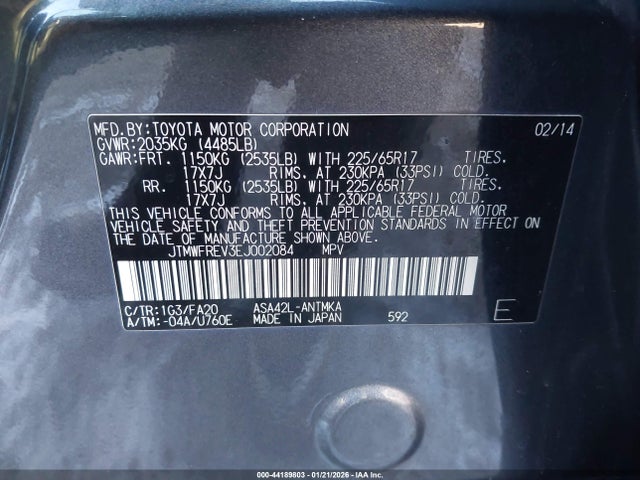 Toyota Rav4 Xle 2014 JTMWFREV3EJ002084 Image 9