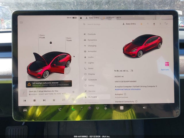 2023 Tesla Model 3 Rear-wheel Drive მანქანა იყიდება აუქციონზე, vin: 5YJ3E1EA6PF494981, აუქციონის ნომერი: 44189862