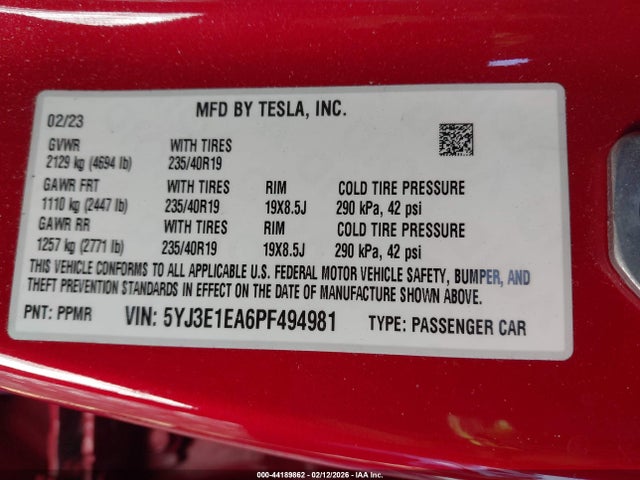 2023 TESLA MODEL 3 5YJ3E1EA6PF494981 Photo 8