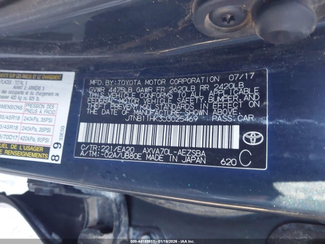 JTNB11HK3J3025469 Toyota CAMRY SE