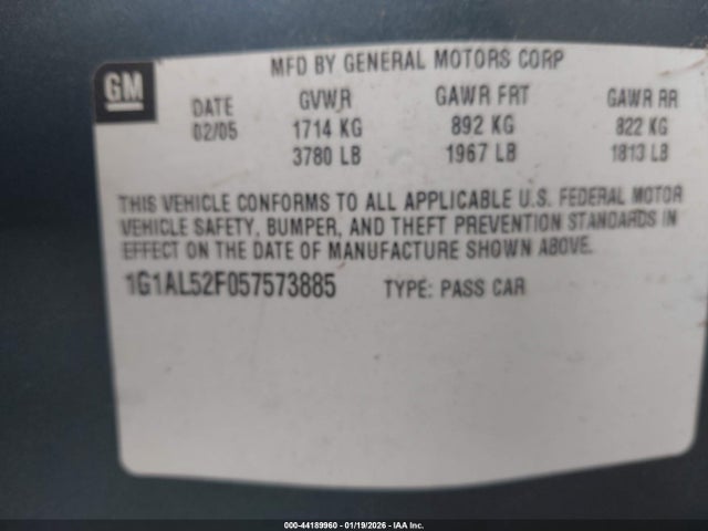 2005 CHEVROLET COBALT 1G1AL52F057573885 Photo 8
