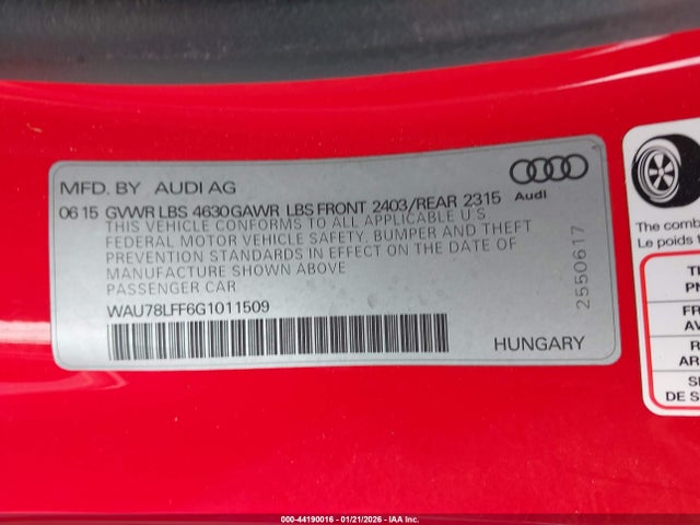 2016 AUDI A3 WAU78LFF6G1011509 Photo 8