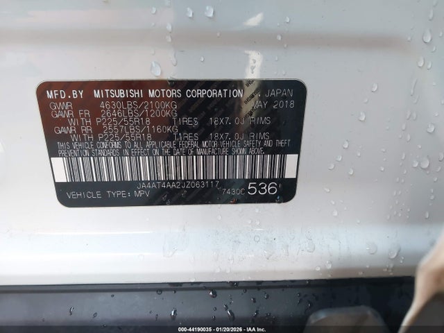 2018 MITSUBISHI ECLIPSE CROSS JA4AT4AA2JZ063117 Photo 8