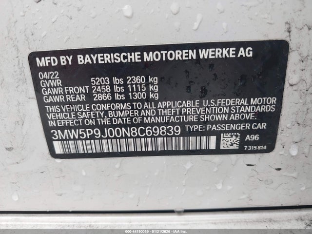 2022 BMW 3 SERIES 3MW5P9J00N8C69839 Photo 8