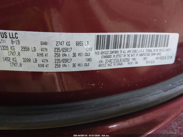 2020 CHRYSLER PACIFICA 2C4RC1EG3LR102350 Photo 8