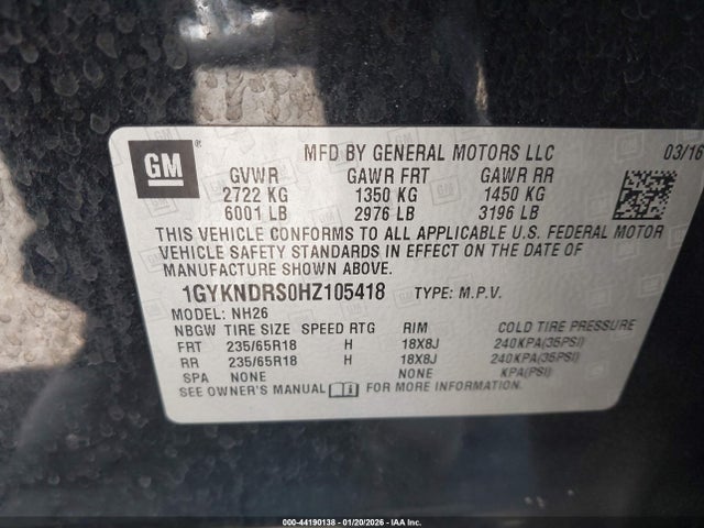 2017 CADILLAC XT5 1GYKNDRS0HZ105418 Photo 8