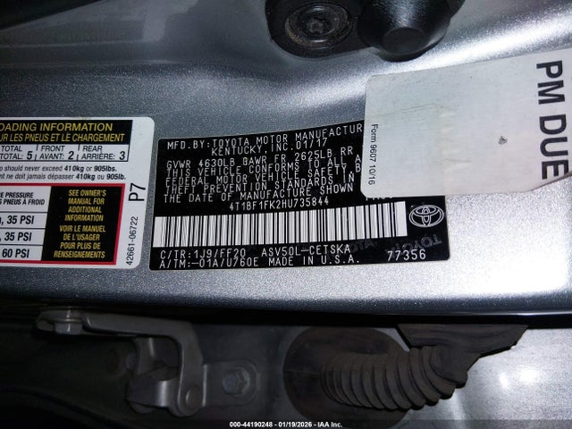 Toyota CAMRY SE 2017 4T1BF1FK2HU735844 Image 9