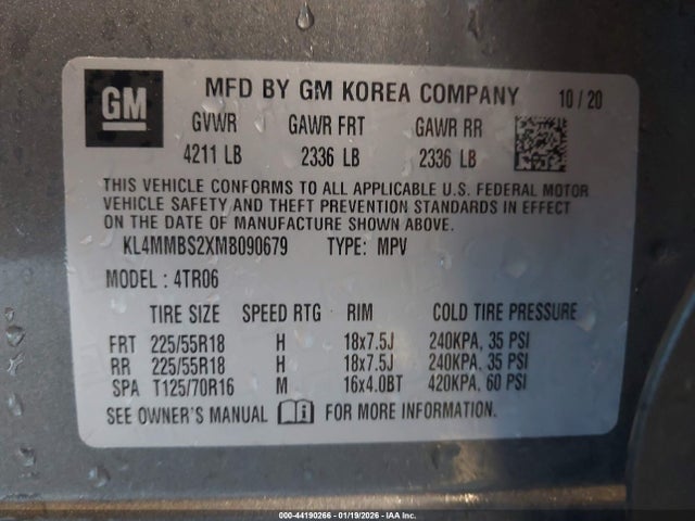 Продажа на аукционе авто 2021 Buick Encore Gx Fwd Preferred, vin: KL4MMBS2XMB090679, номер лота: 44190266