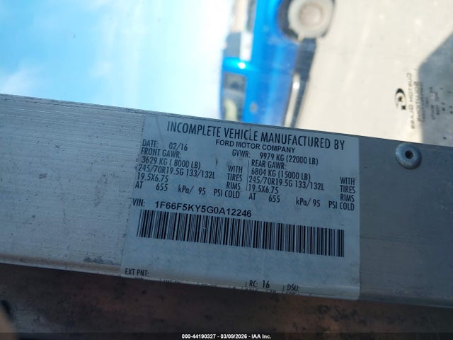 1F66F5KY5G0A12246 Ford F-59 Commercial Stripped