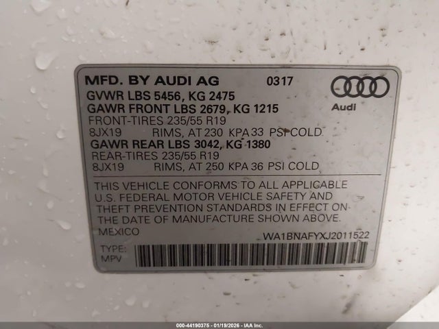 2018 AUDI Q5 WA1BNAFYXJ2011522 Photo 8