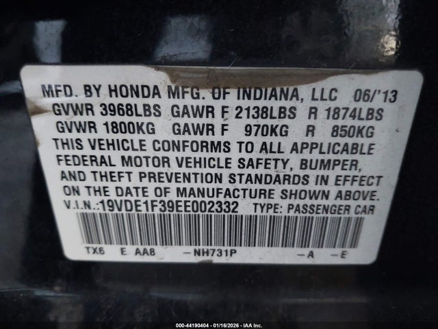 2014 ACURA ILX 19VDE1F39EE002332 Photo 8