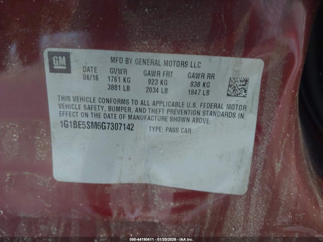 2016 CHEVROLET CRUZE 1G1BE5SM6G7307142 Photo 8