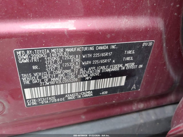 2020 TOYOTA RAV4 2T3W1RFV2LC055209 Photo 8