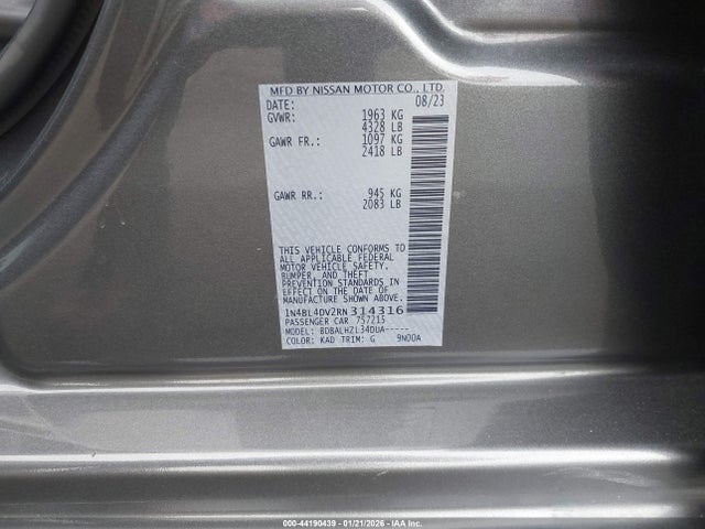 Nissan Altima Sv Fwd 2024 1N4BL4DV2RN314316 Image 9