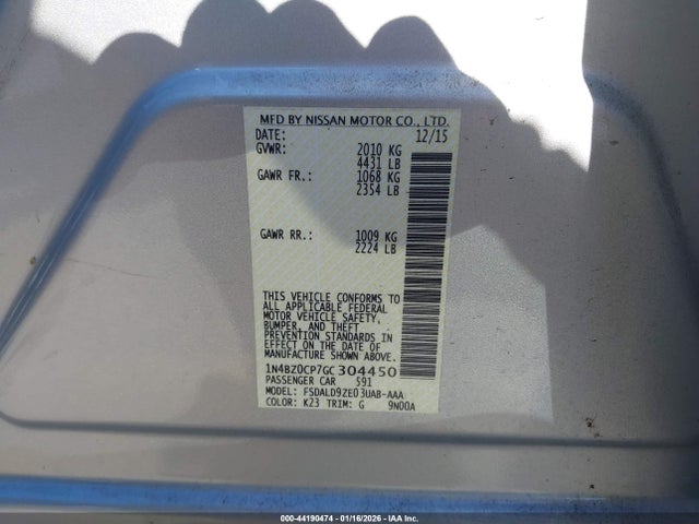 2016 NISSAN LEAF 1N4BZ0CP7GC304450 Photo 8